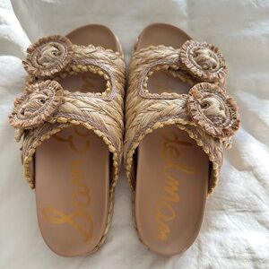 Sam Edelman Women's Woven Tan Slide Sandals